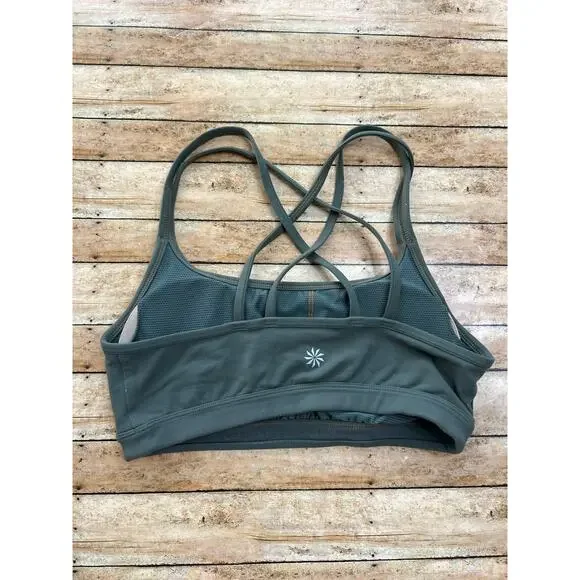 Athleta Full Focus Sports Bra Olive Army Green Size Small - Picture 4 of 9